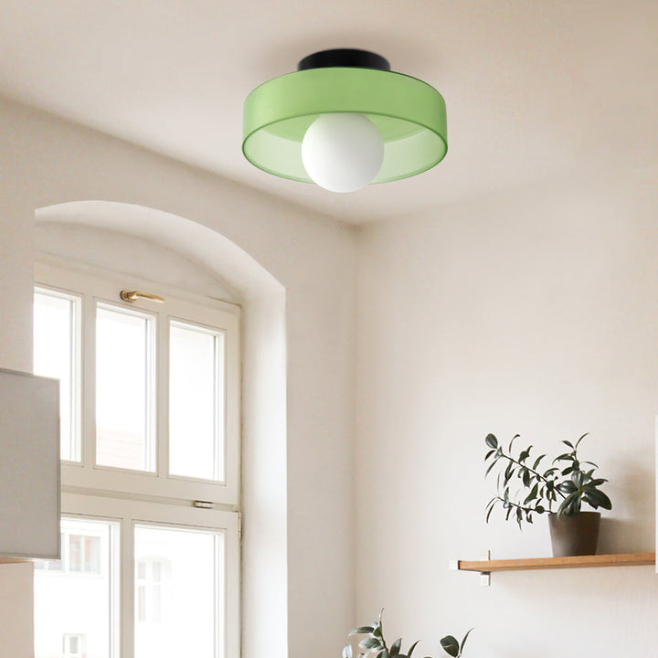 Culina Plafondlamp – Moderno design rotondo in vetro con montaggio a filo compatto e attacco G9
