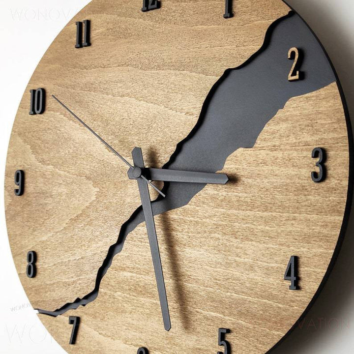 WoodAura – Reloj de Pared de Madera Diseño Minimalista – Decoración Moderna para el Hogar