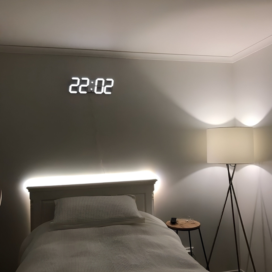 Nyvox – Orologio da parete digitale LED 3D moderno – Orologio di design per interni