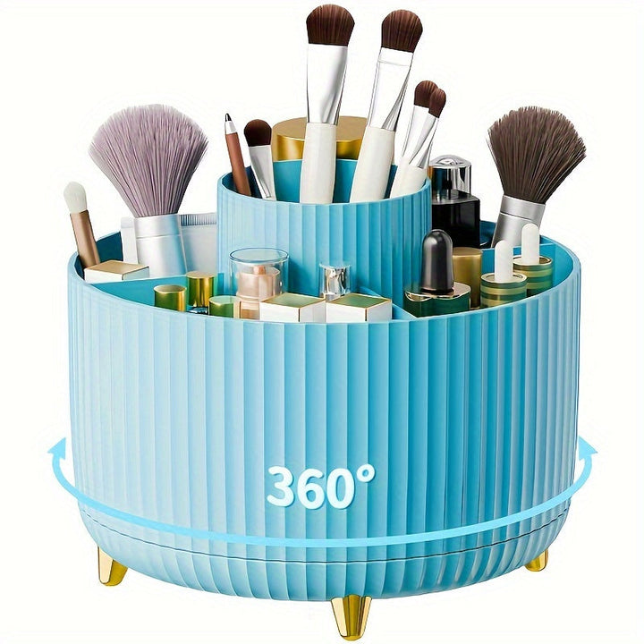 Celeste – organisateur de maquillage 360° en plastique avec 5 compartiments – pivotant