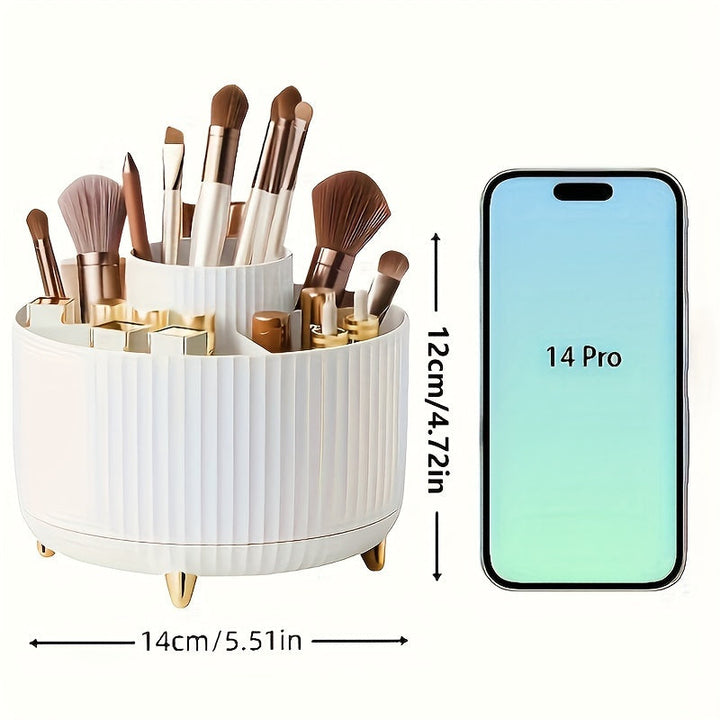 Celeste – organisateur de maquillage 360° en plastique avec 5 compartiments – pivotant