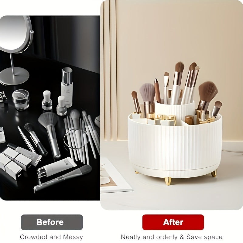 Celeste – organisateur de maquillage 360° en plastique avec 5 compartiments – pivotant