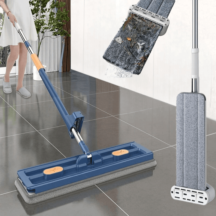 FlexiMop – Trapeador giratorio 360° con mango ajustable y microfibra