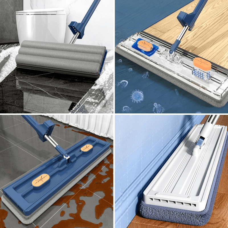 FlexiMop – Trapeador giratorio 360° con mango ajustable y microfibra