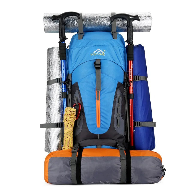 TrailForge 65L Waterdichte Rugzak – Duurzame Outdoor Rugzak met Comfort &amp; Grote Capaciteit