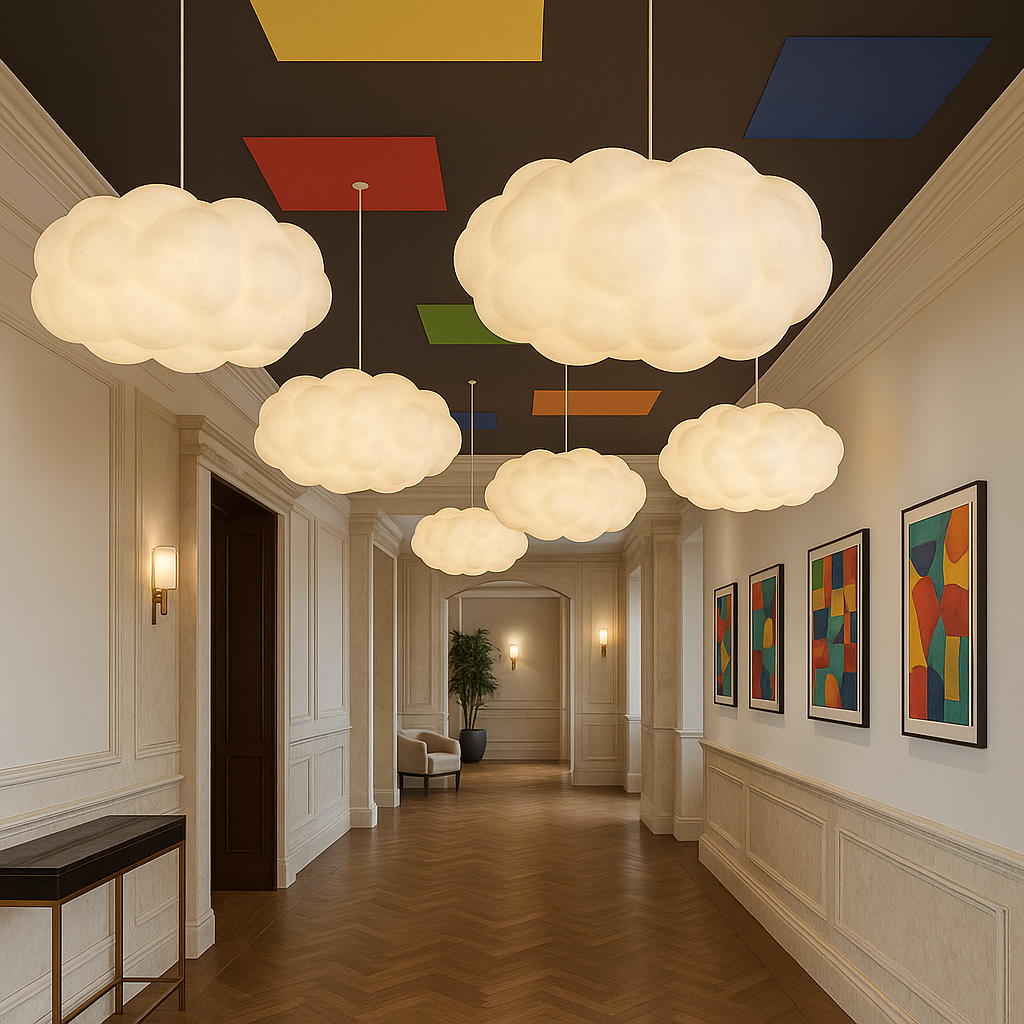 Nuvia Hanglamp – Organisch Wolkvorm Design met Zachte LED-Verlichting & Verstelbare Hoogte