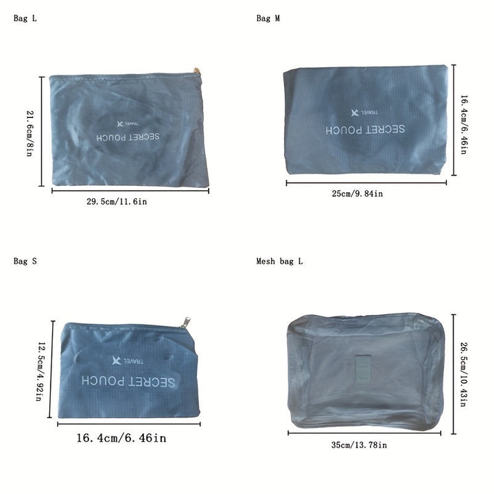 Mochila de Expedição Travora – Conjunto de 6 Peças em Oxford para Organização Inteligente