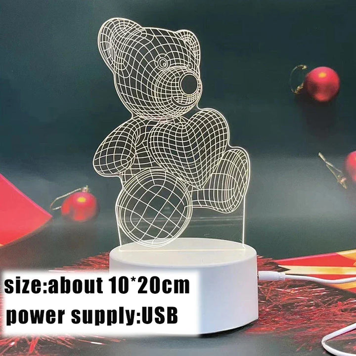 Aurabear lámpara de oso 3D – lámpara nocturna LED USB para niños con diseño lúdico y de bajo consumo energético