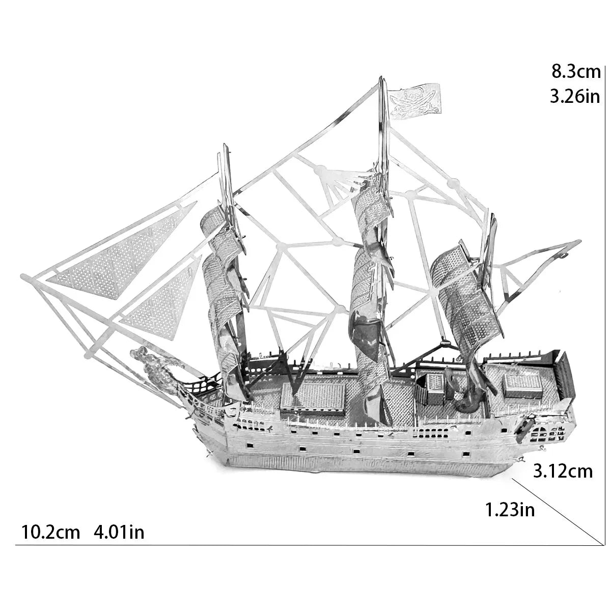3D metalen puzzelmodel van een piratenschip - DIY lasergesneden speelgoed 4