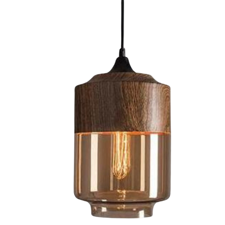 Lunora – Scandinavische plafondlamp hout &amp; glas – modern en sfeervol
