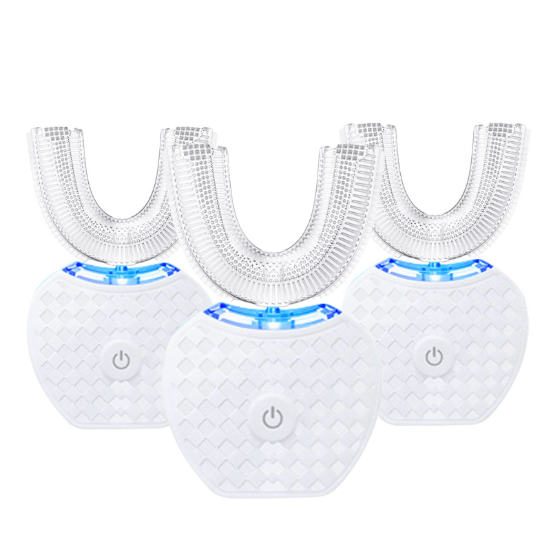 Lustra cepillo de dentes eléctrico en forma de U – ultrasónico, mans libres e limpeza profunda en 30 segundos