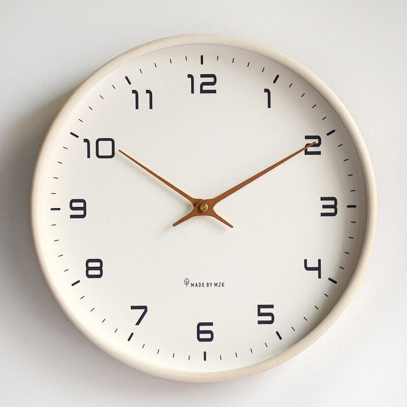 Nordtimber – Reloj de pared de madera diseño escandinavo marrón y crema