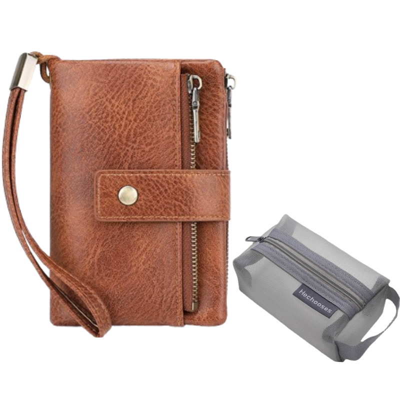 Cartera plegable de tres partes con bloqueo RFID para damas – diseño elegante, espacioso y seguro