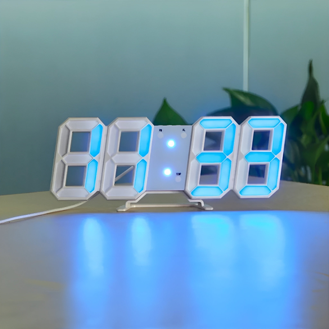 Nyvox – Orologio da parete digitale LED 3D moderno – Orologio di design per interni