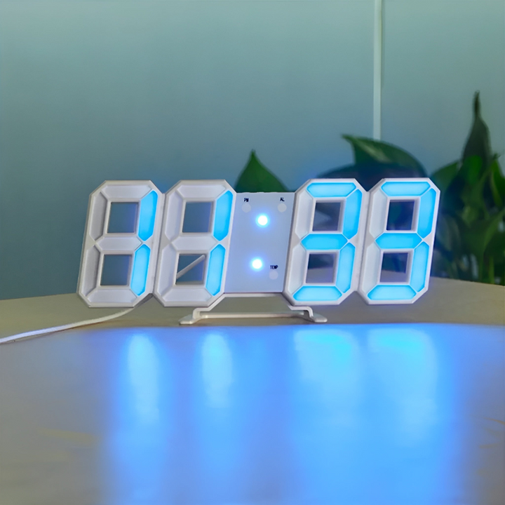 Nyvox – Orologio da parete digitale LED 3D moderno – Orologio di design per interni