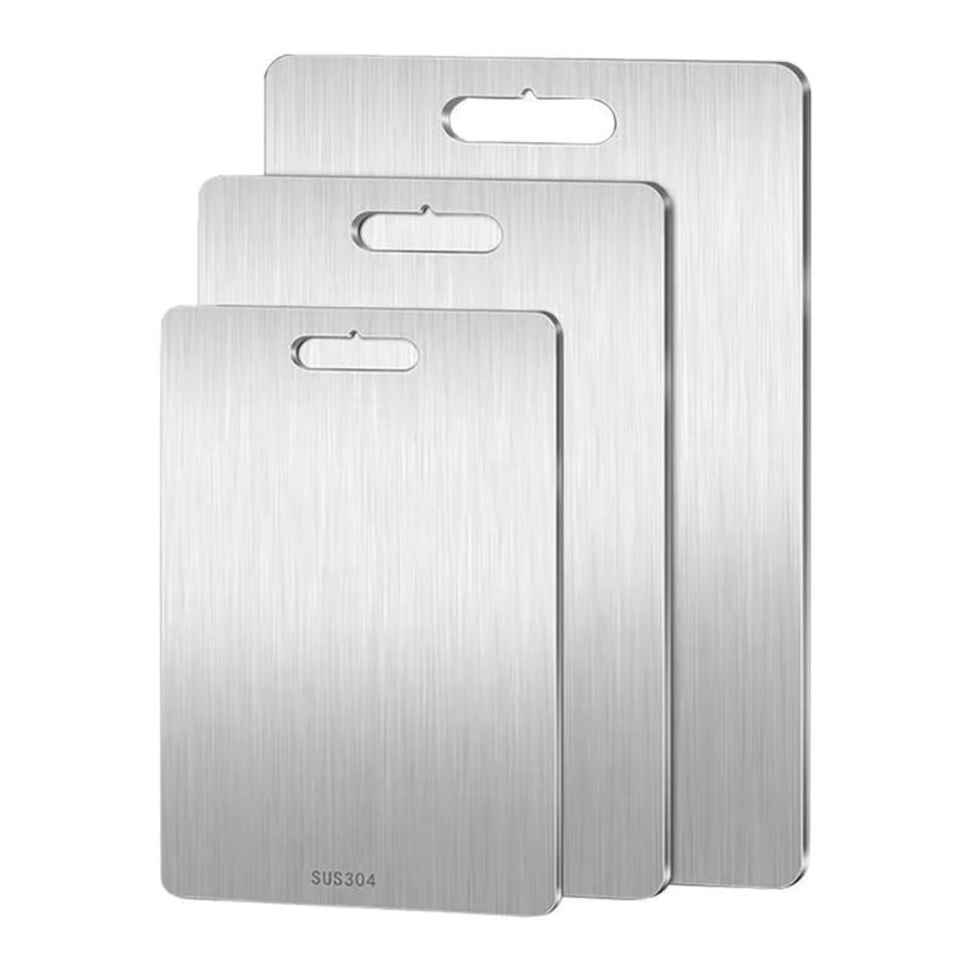 SteelCraft – Tabla de cortar alemana de acero inoxidable higiénica y duradera