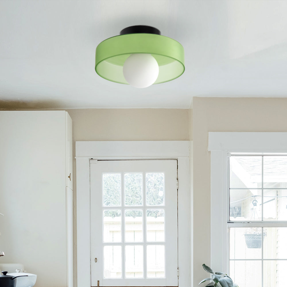 Culina Plafondlamp – Moderno design rotondo in vetro con montaggio a filo compatto e attacco G9