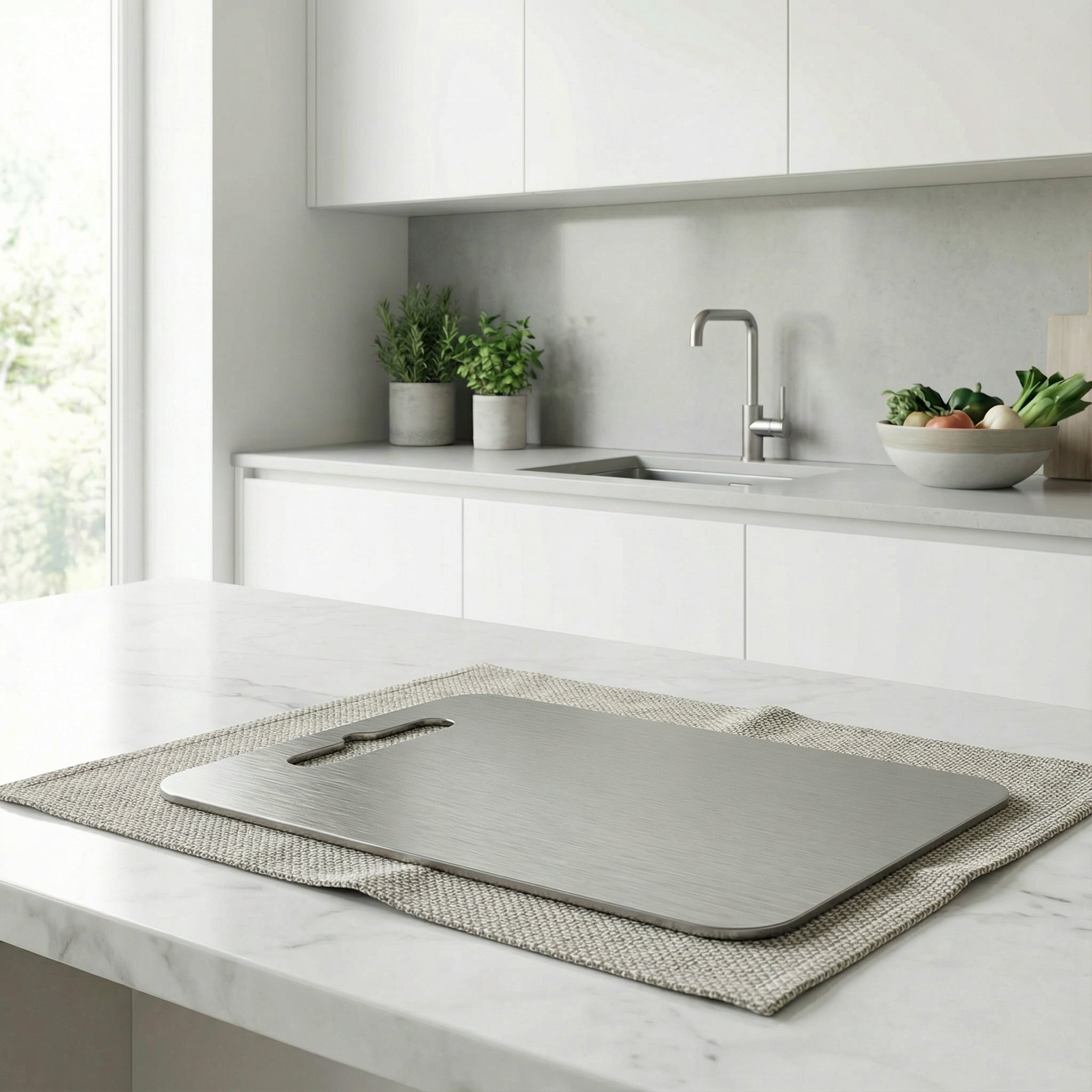 Tábua de Cortar em Titânio – Design de Cozinha Duradouro e Fácil de Manter