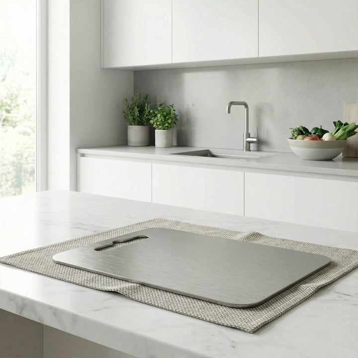 Tabla de cortar de titanio – Diseño de cocina duradero y fácil de mantener