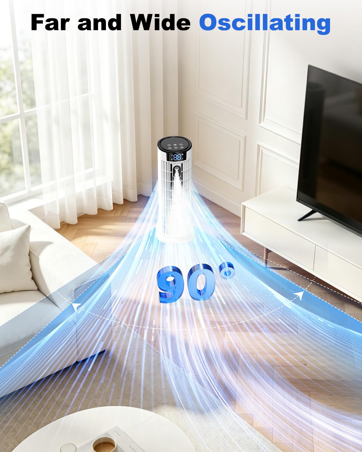 4-in-1 Mobiele Luchtkoeler met Afstandsbediening Timer en Verdampingskoeling voor Kamer Kantoor | Sansoti 2