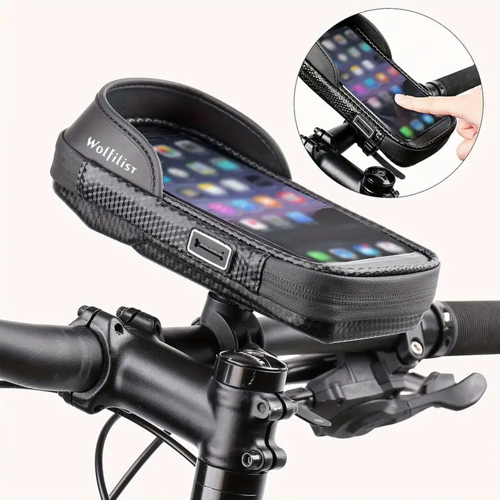 PhoneHec Suporte para Telemóvel de Bicicleta – Suporte para Smartphone à Prova de Água 360° Giratório com Compartimento de Armazenamento