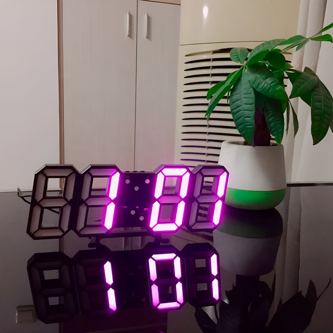 Nyvox – Orologio da parete digitale LED 3D moderno – Orologio di design per interni