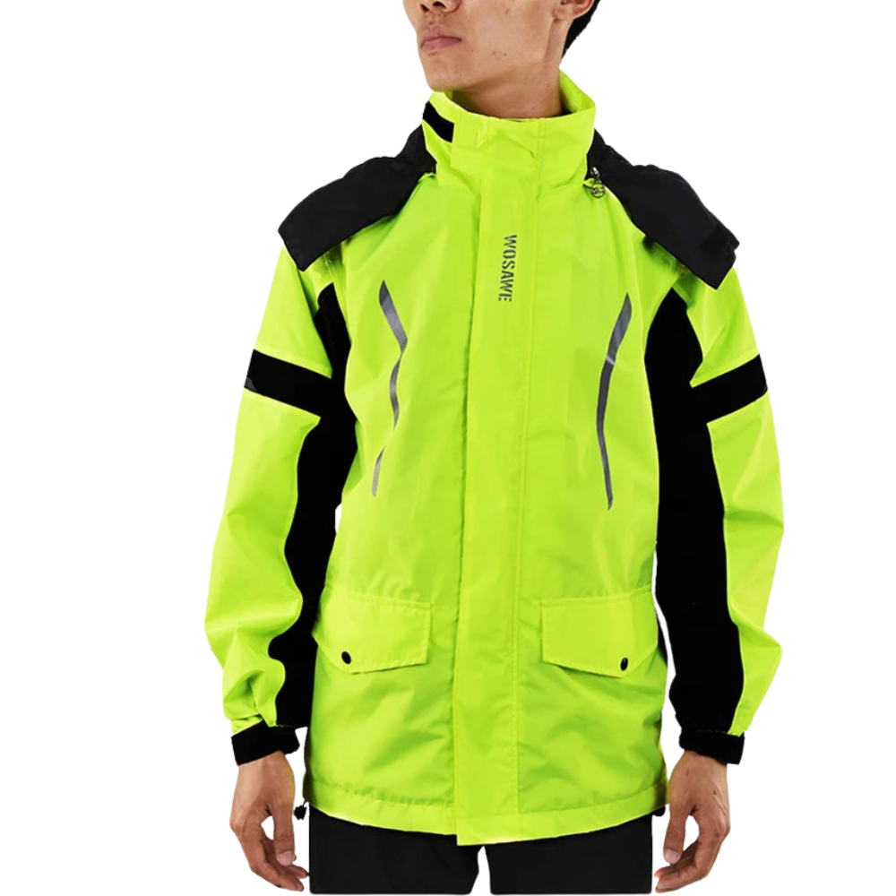 Wosawe Motorregenjas – Waterdichte Herenjas met Reflecterende Details & Winddicht Ontwerp