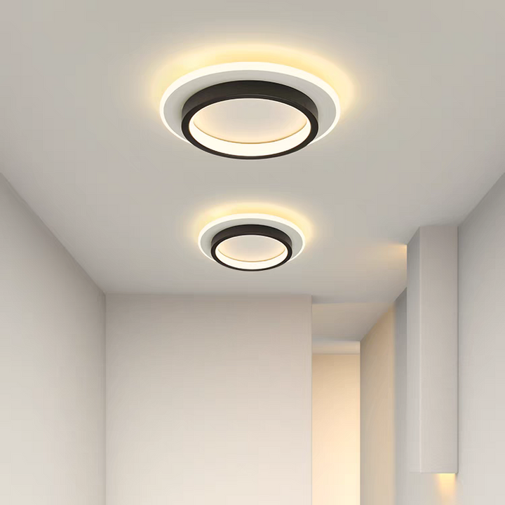 Eldaro Lámpara de techo – Lámpara de techo LED redonda de metal y acrílico con diseño moderno minimalista