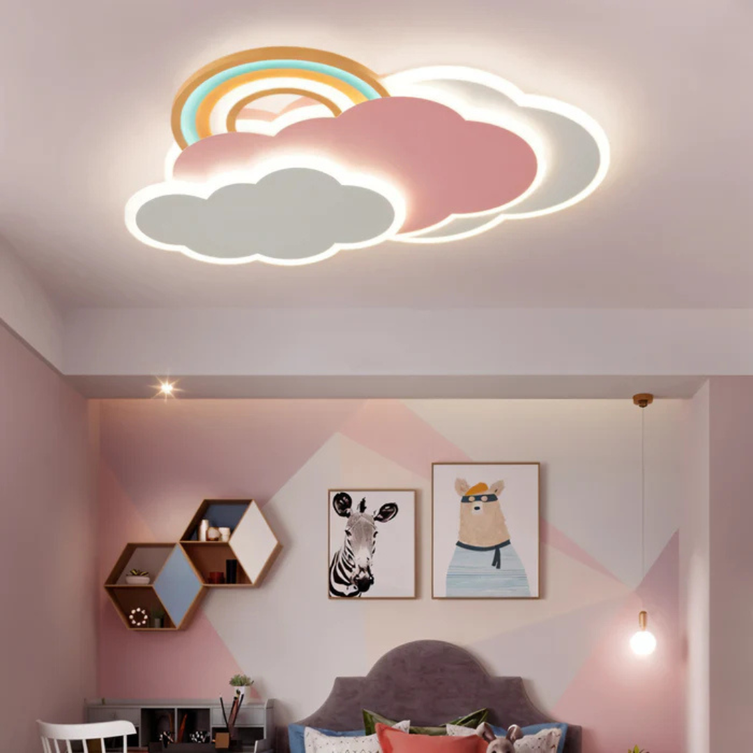 Lámpara de techo LED Pinky - Lámpara de techo arcoíris para habitación infantil