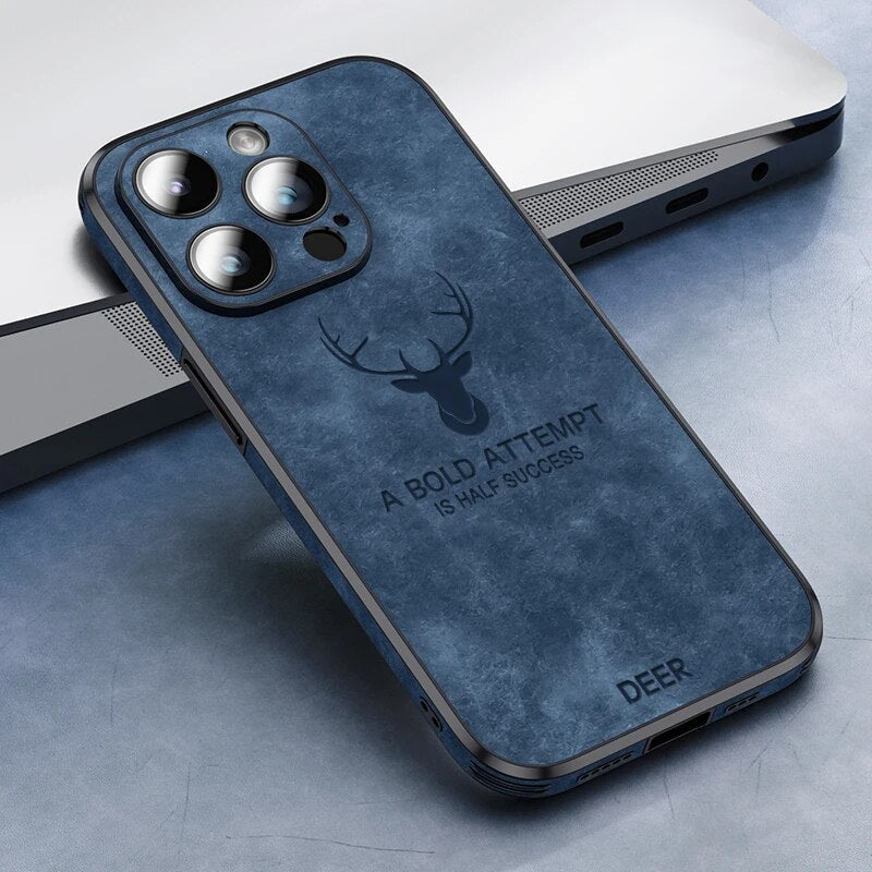 Luxvera – custodia per iPhone in vera pelle sottile e resistente agli urti – design elegante