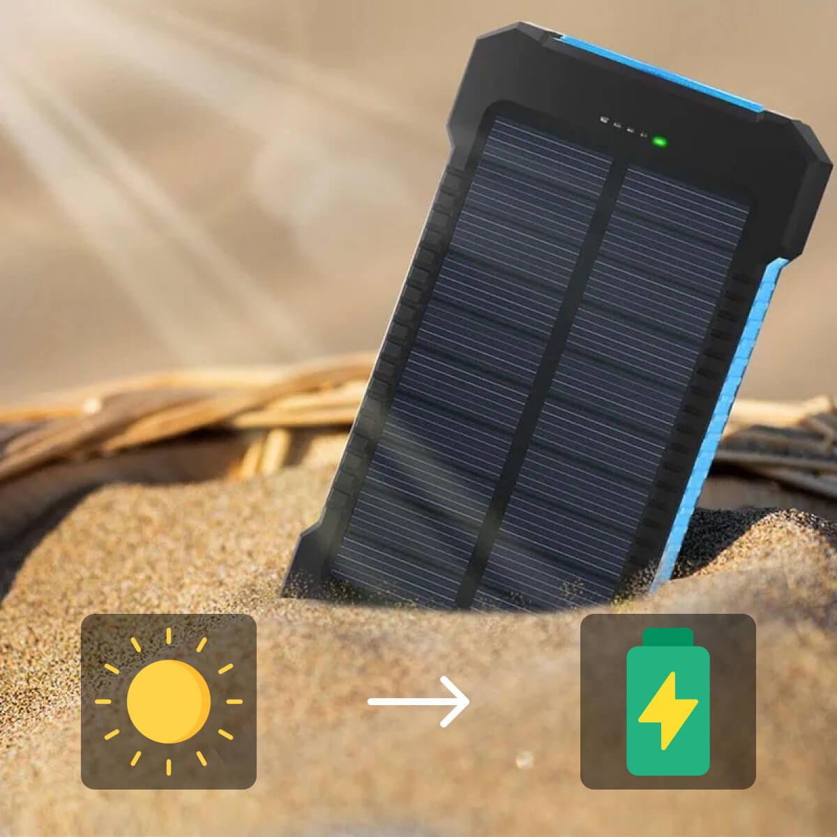 500000mAh Zonne-oplader Waterdichte Power Bank Extern 6