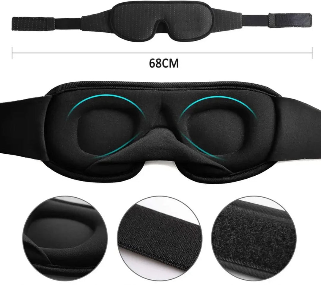 DreamEase Maschera per Dormire – Maschera 3D Traspirante e Opaca con Vestibilità Regolabile