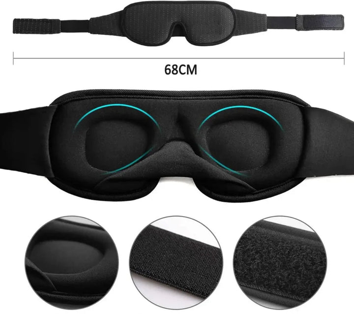 DreamEase Maschera per Dormire – Maschera 3D Traspirante e Opaca con Vestibilità Regolabile