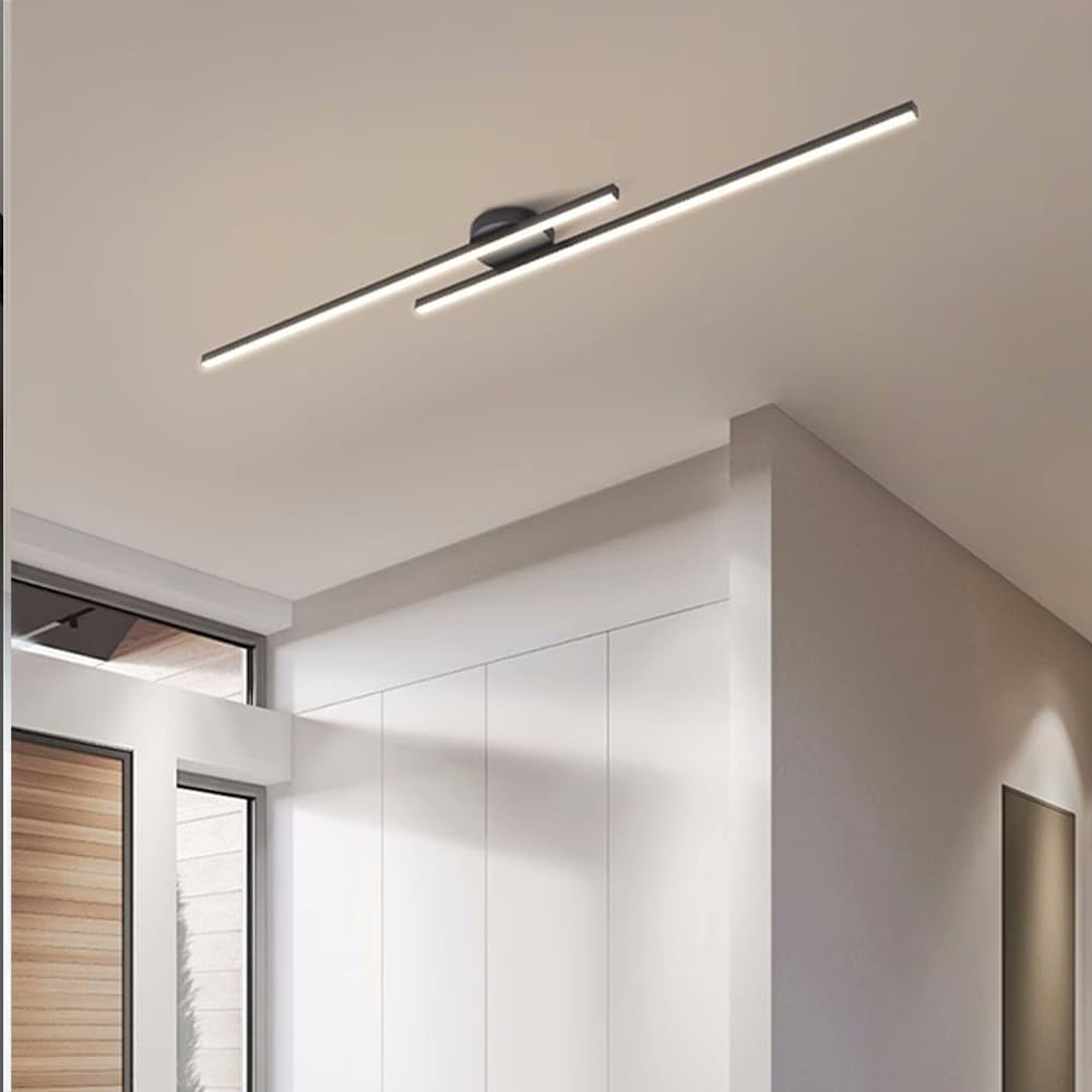 Norvion Plafondlamp – Lampada da soffitto LED allungata in alluminio con design minimalista elegante
