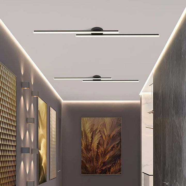 Norvion Plafondlamp – Lampada da soffitto LED allungata in alluminio con design minimalista elegante