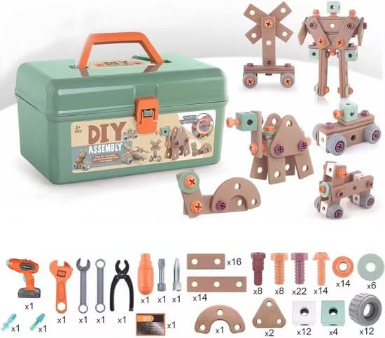 Set di giochi da costruzione – Cacciavite elettrico e valigetta degli attrezzi