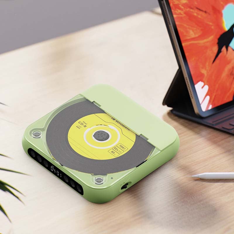 Leitor de CD Portátil – Bluetooth 5.3, Bateria Recarregável &amp; Design Compacto