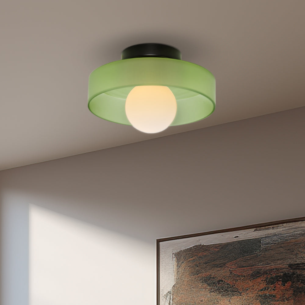 Culina Plafondlamp – Modern Rodó Disseny de Vidre amb Muntatge Compacte a Ras i Base G9