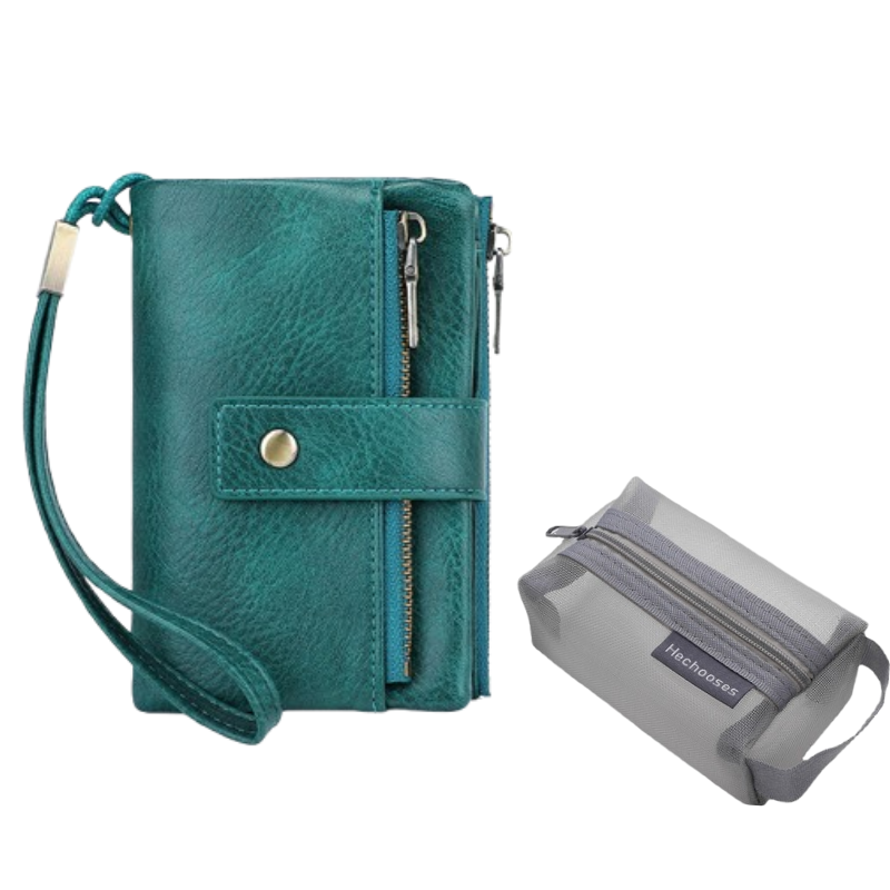 Cartera plegable de tres partes con bloqueo RFID para damas – diseño elegante, espacioso y seguro