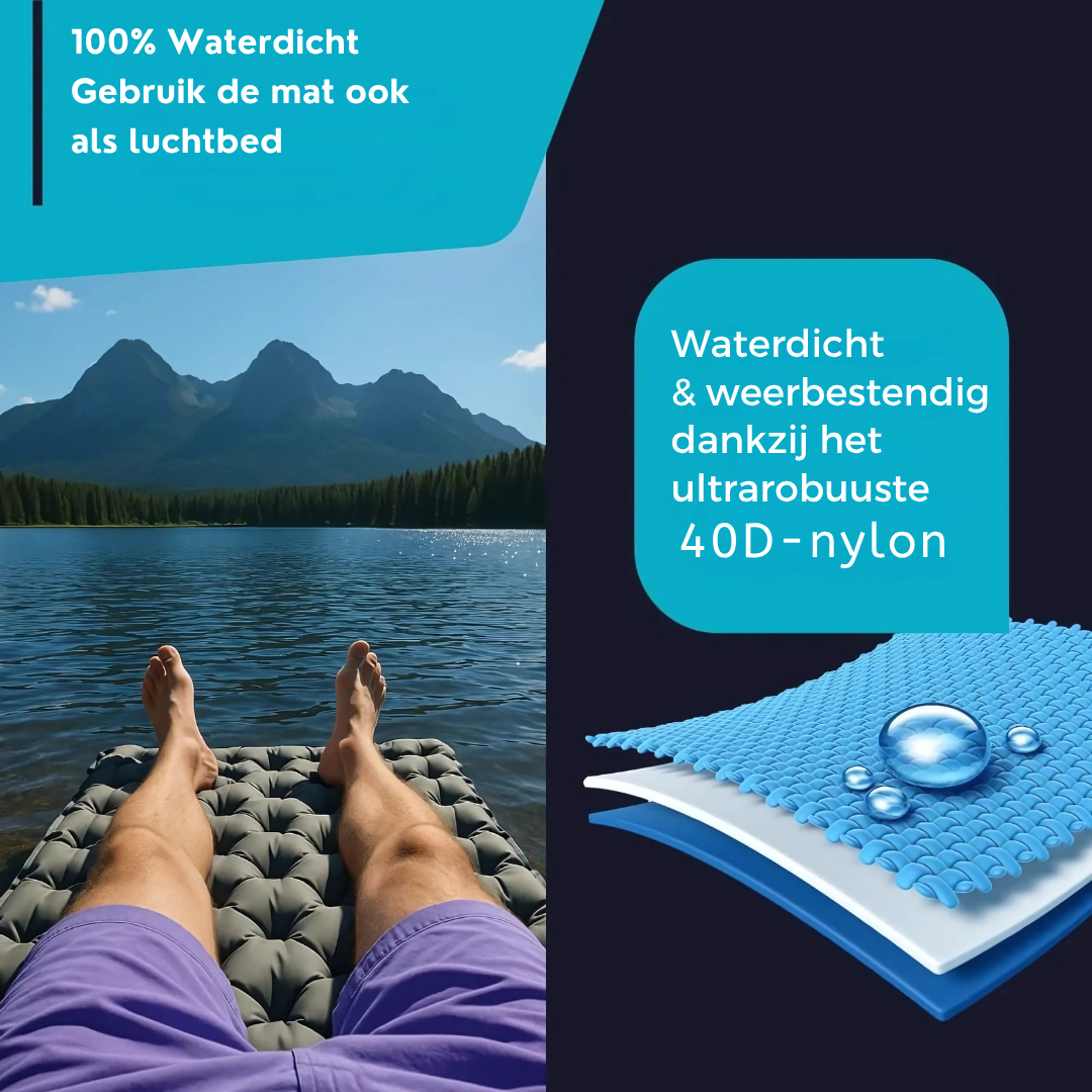 AirLite Zelfopblazend Slaapmatje – Lichtgewicht, Compact & 10 cm Dik Comfort Vestragear