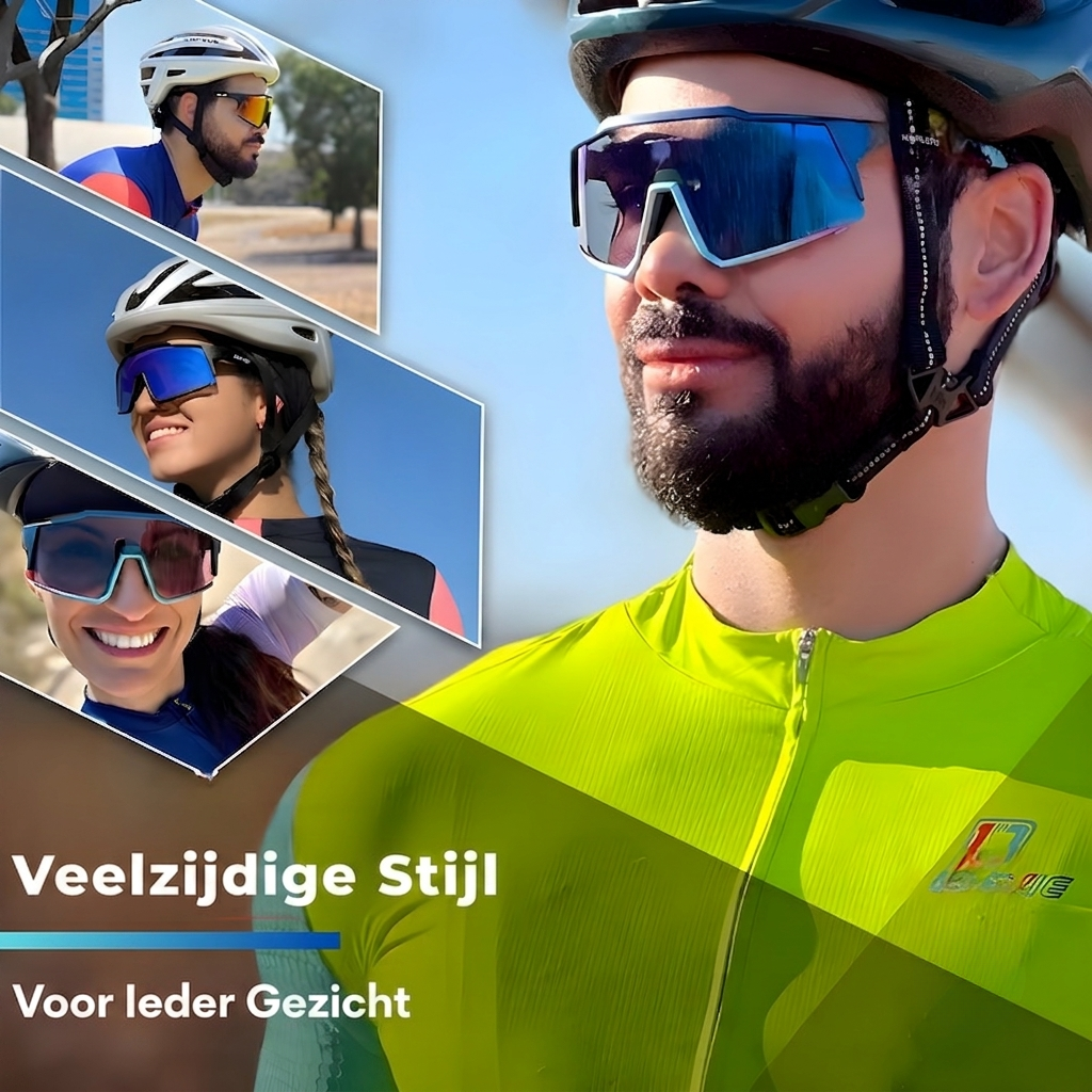 Meekleurende Fietsbril – UV400 Bescherming met Inzetstuk voor Brildragers Vestragear