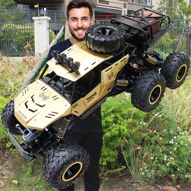 Rovaro – Monstertruck RC 6WD 1:12 con LED & 52 km/h – Potente fuoristrada