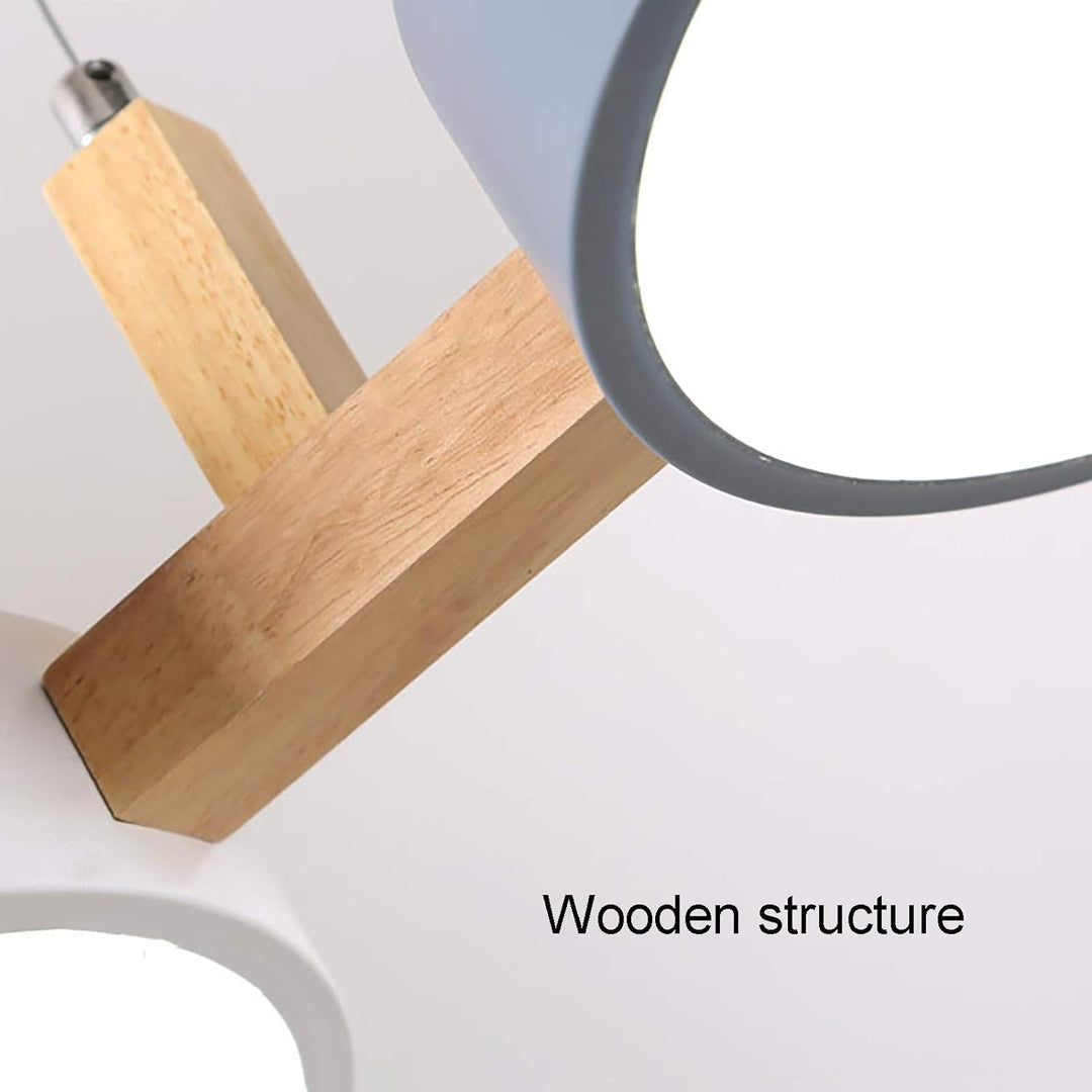 Nordura Suspension – Design cylindrique scandinave avec plusieurs points lumineux LED et accents en bois