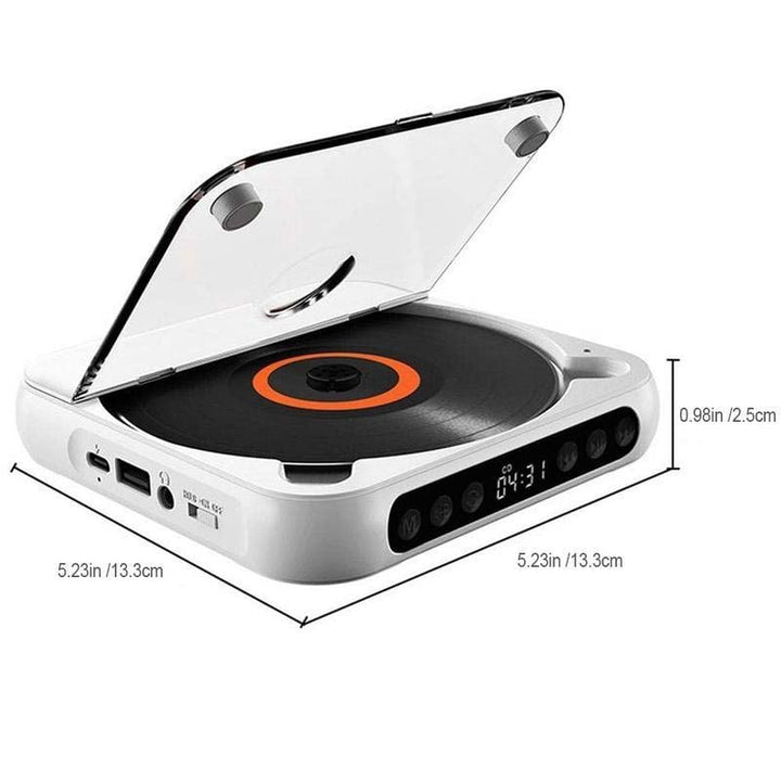 Leitor de CD Portátil – Bluetooth 5.3, Bateria Recarregável &amp; Design Compacto
