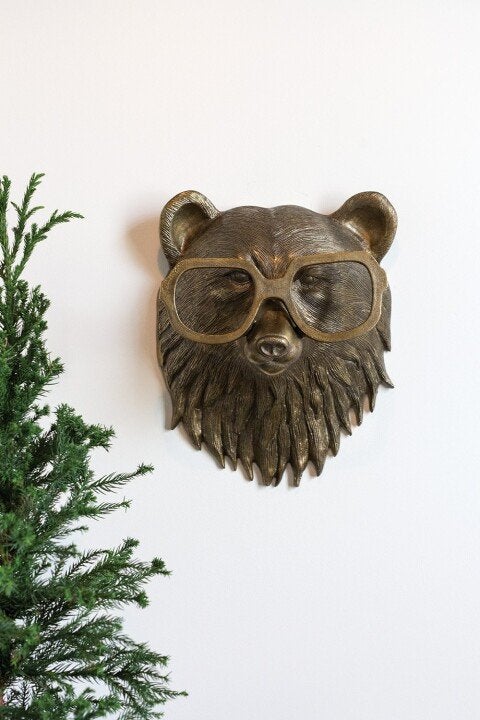 CritterCharm – Decorazione da parete con testa di animale giocosa – Design in resina dipinto a mano