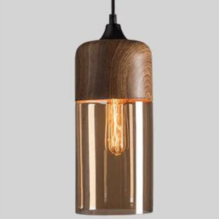Lunora – Scandinavische plafondlamp hout &amp; glas – modern en sfeervol
