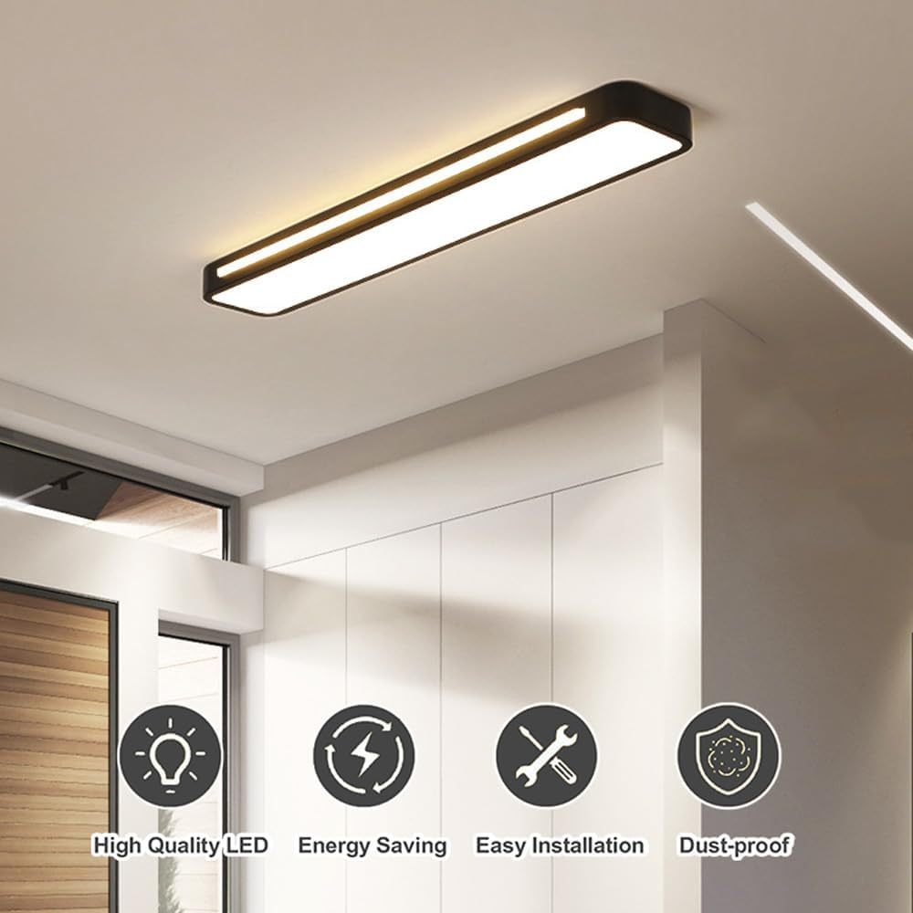 Nordelio Plafondlamp – Design Minimalista Escandinavo com Perfil LED Delgado &amp; Alto Rendimento Luminoso