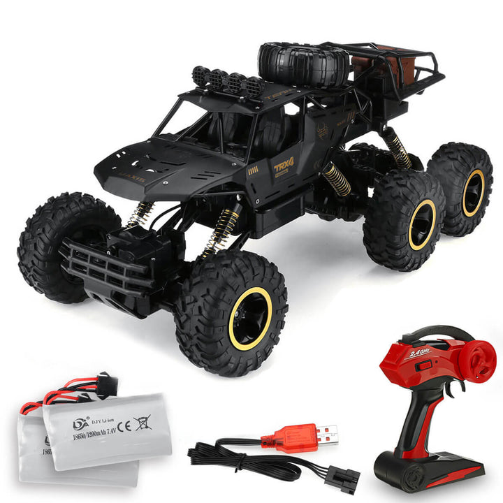 Camião Monstro RC – Tração 6x6, Alta Velocidade e Design Robusto para Todo-o-Terreno