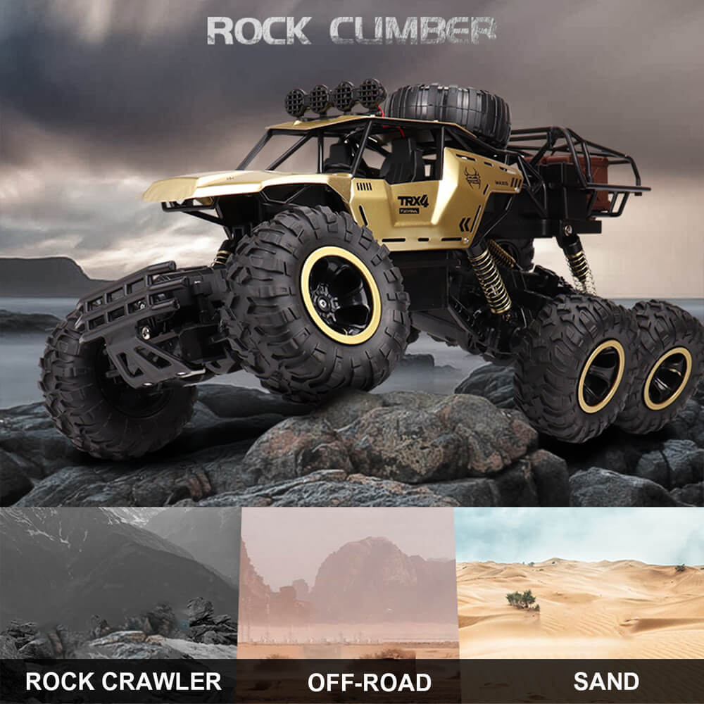 Rovaro – Monstertruck RC 6WD 1:12 con LED & 52 km/h – Potente fuoristrada