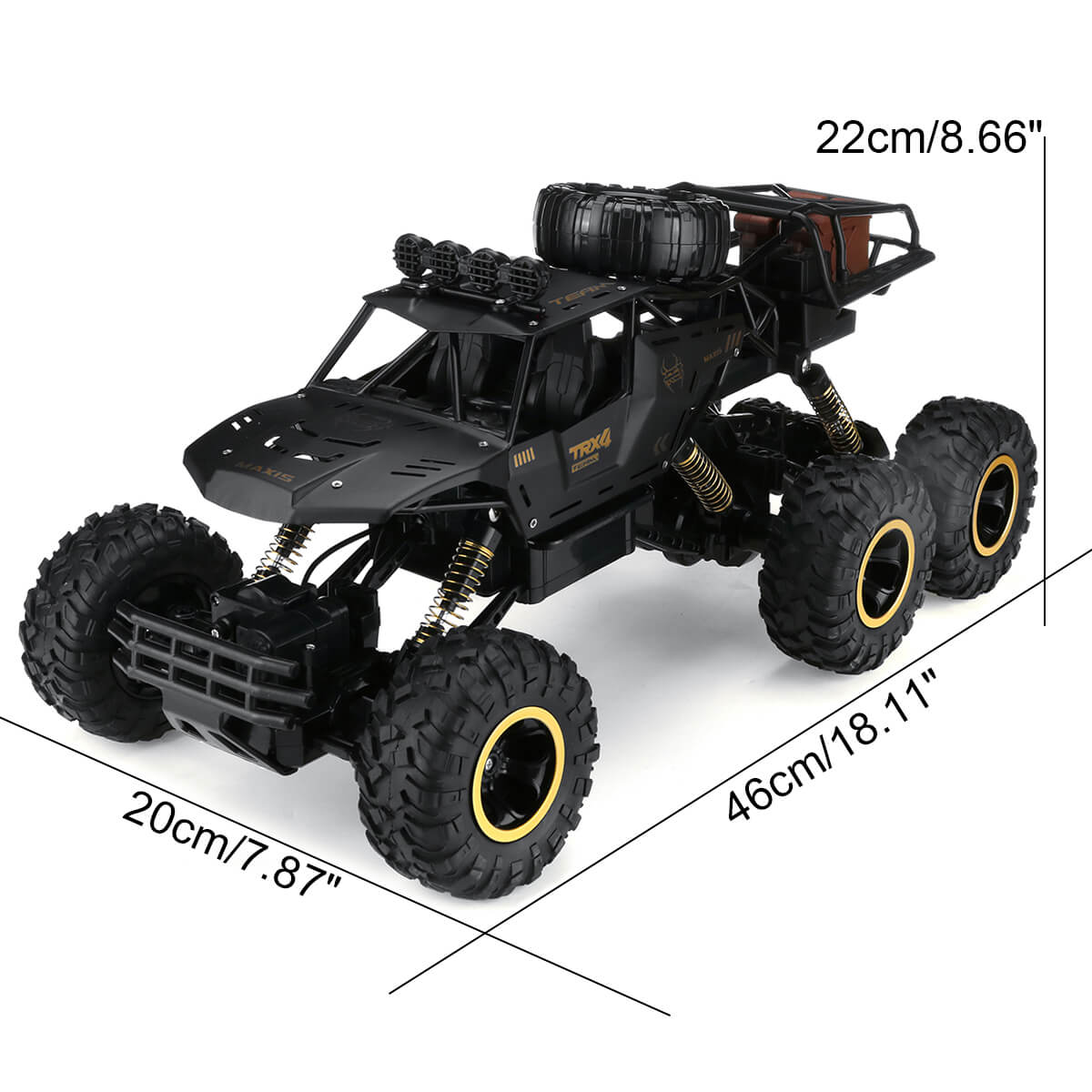 Rovaro – Monstertruck RC 6WD 1:12 con LED & 52 km/h – Potente fuoristrada